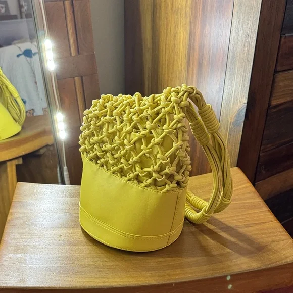 Jonathan Simkhai Yellow Knotted Shoulder Bag - Picture 2 of 4